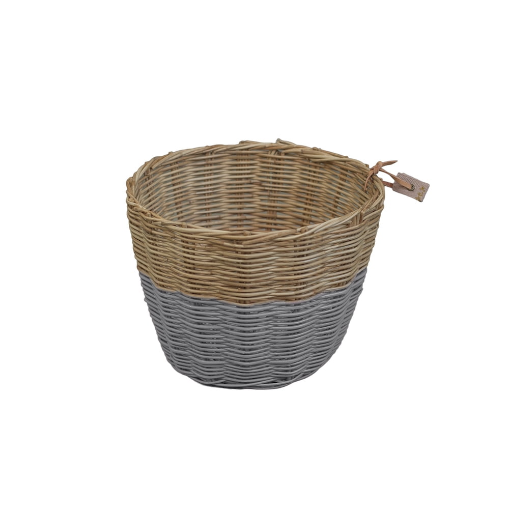 NUMERO74 : Basket Rattan, small, stone grey